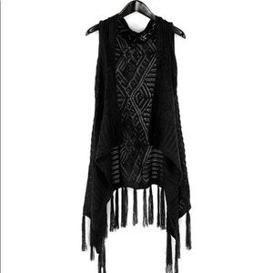 Crochet Knit Light Vest Kimono Cardigan Scarf NWT